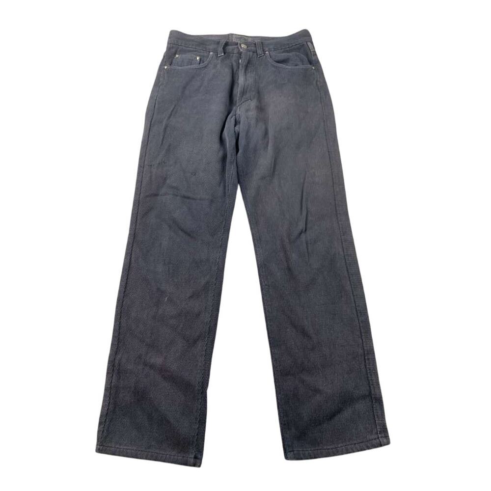 Vintage‎ Versace Jeans Couture Corduroy Pants Men 32W Black Cotton Metal Medusa